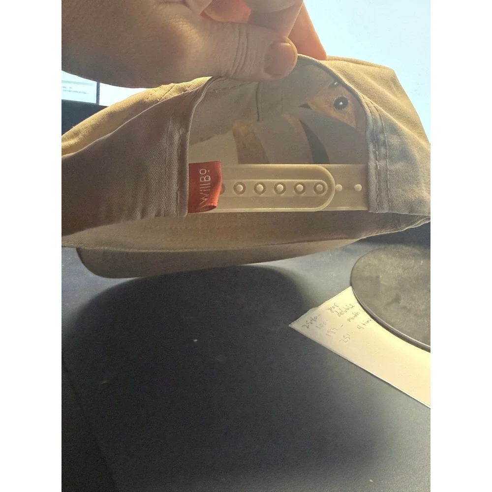 Willbo Hat Unisex One Size Tan Khaki Embroidered Logo Snapback Cap